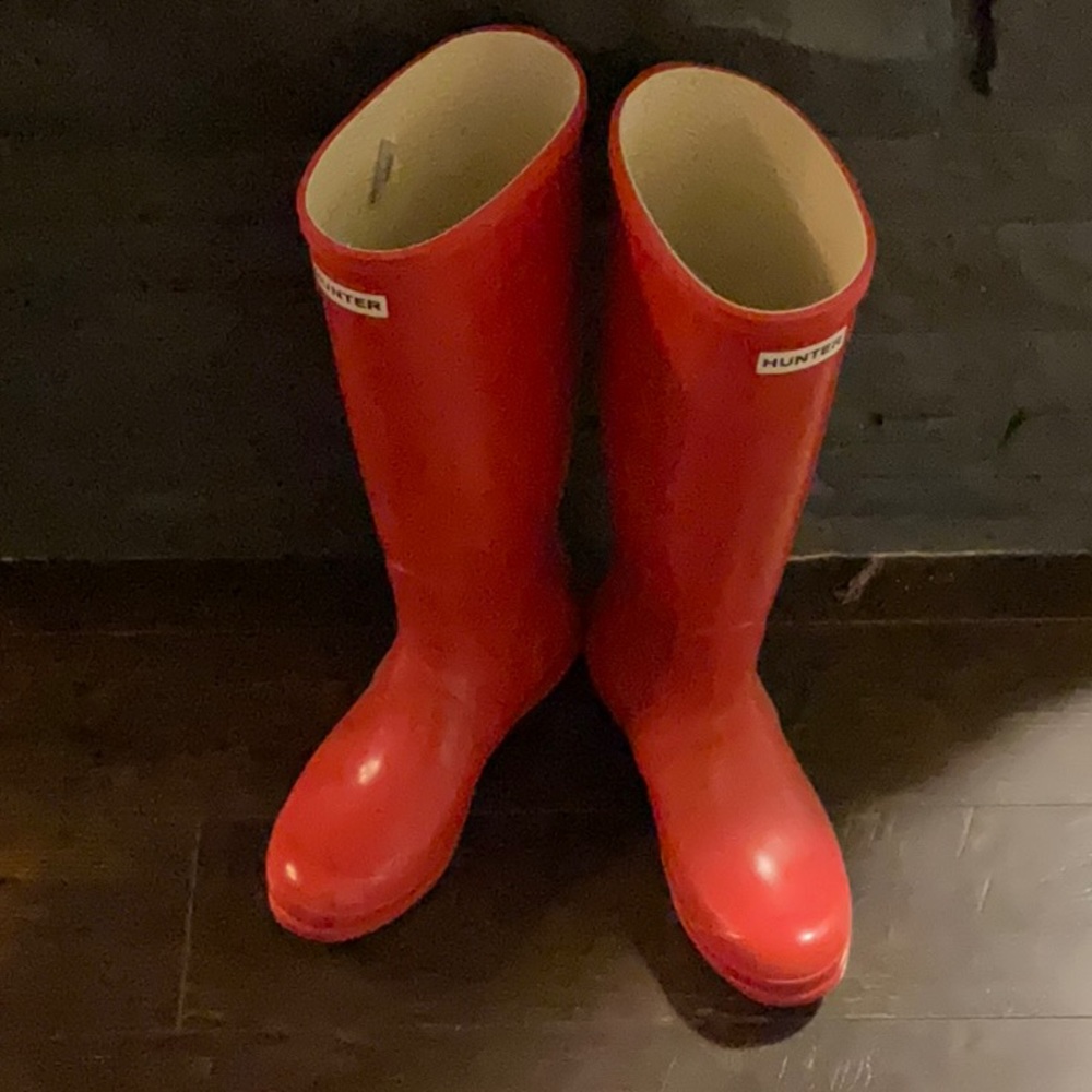 Red Hunter boots